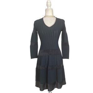 Vicedomini V Neck Knitwear Midi Dress Long Sleeves